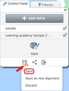 Save + Attention icon